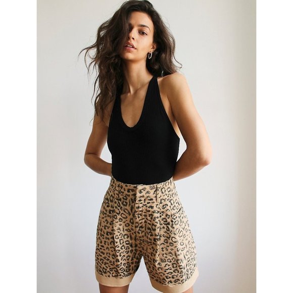 NWT Free People Dogtown Cut Off Shorts / Cheetah - Picture 3 of 6